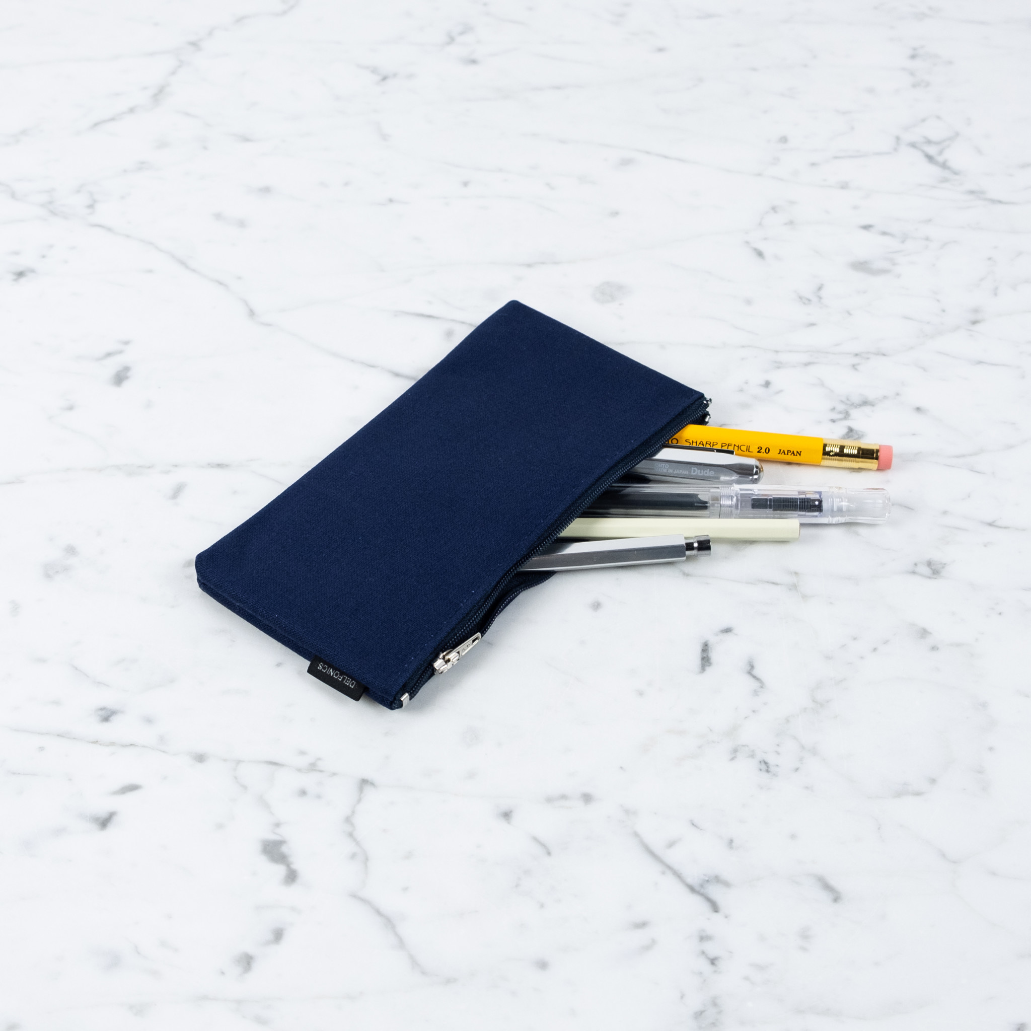 Delfonics Delfonics Canvas Zipper Slim Pouch - Dark Blue