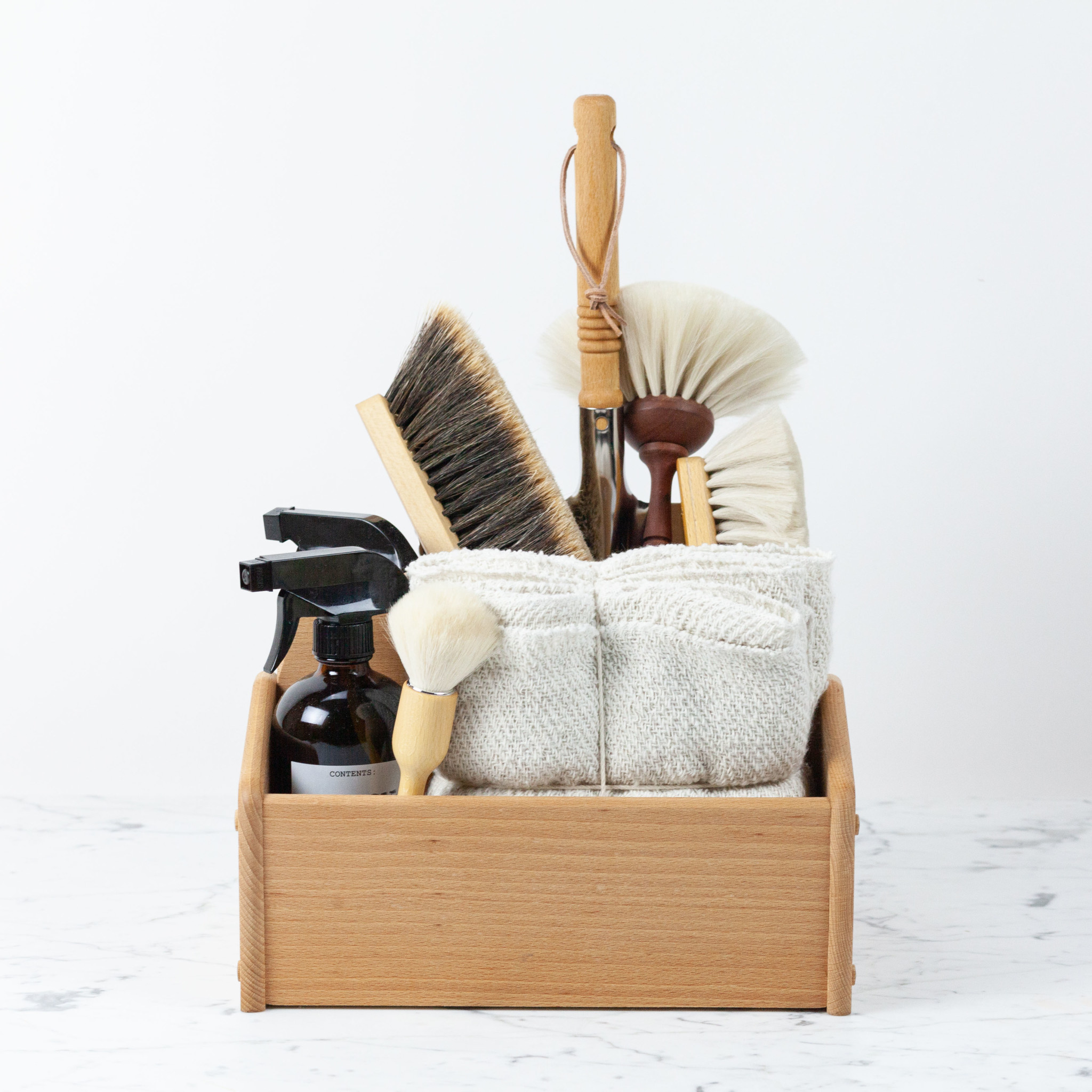 German Goat Hair Dust Brush with Black Spot - 13.5"