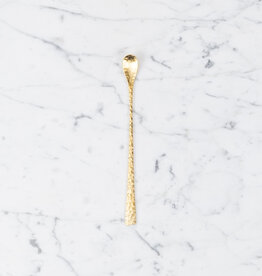 Japanese Hammered Steel Muddler Spoon - Gold - 7.25"