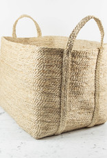 Jute Rectangular Basket with Handles - 20 x 15 x 15"