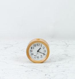 Lemnos Clocks Japanese Beechwood Riki Alarm Clock - Natural - 4.5"