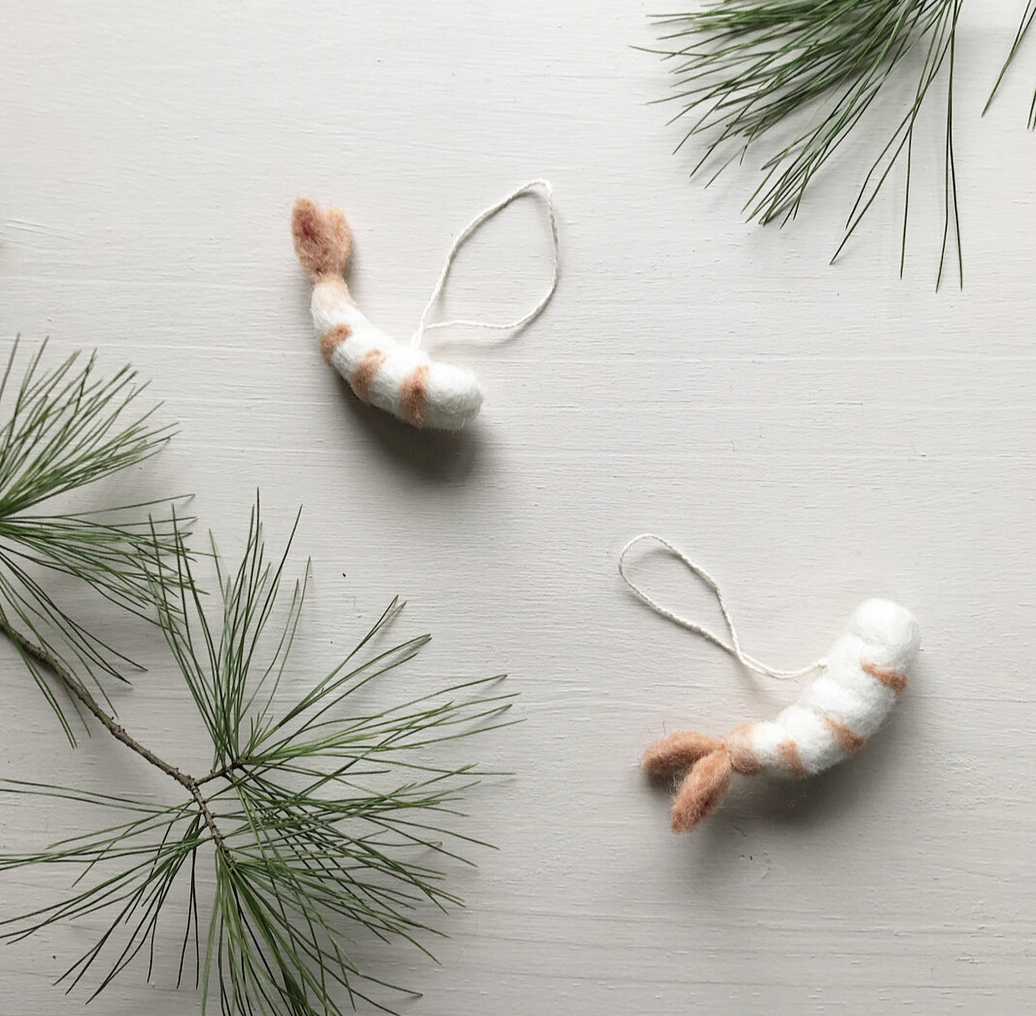PetitFelts Shrimp Ornament